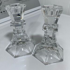 Crystal Taper Candle Holders Set of 2